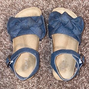 Girls Sparkle Denim Sandals